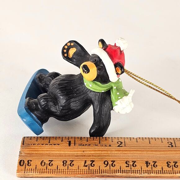 Bearfoots Jeff Fleming Big Sky Carver Snowboarding Bear Ornament 2.75” Christmas - Picture 13 of 16